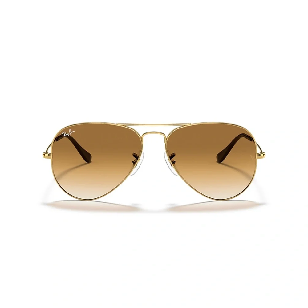 Ray-Ban Gold Frame Sunglasses with Brown Lenses